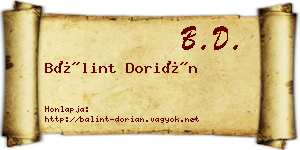 Bálint Dorián névjegykártya