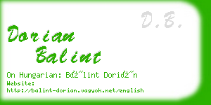 dorian balint business card